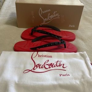 100% authentic Christian Louboutin flip flops